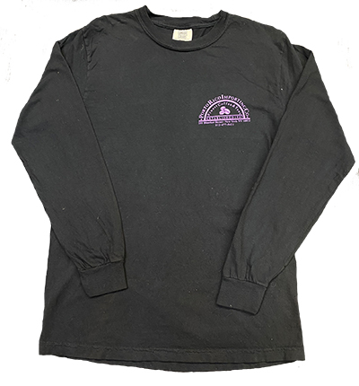 PORTO RICO BLACK LONG SLEEVE T-SHIRT W/ PURPLE LOGO